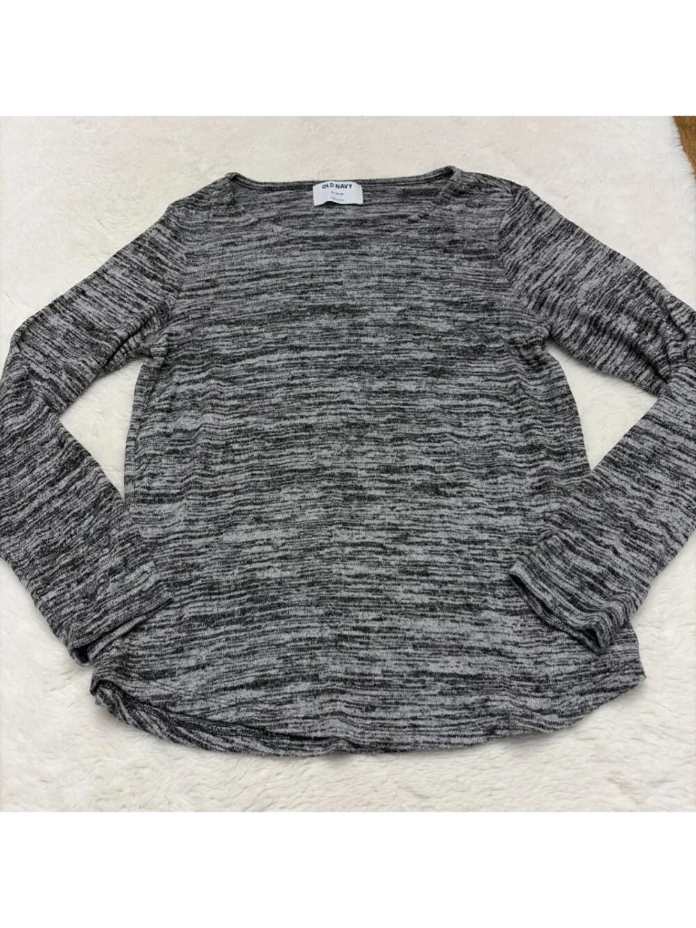Old Navy Girls Static Gray Long Sleeve Lounge Tee XL 14/16
